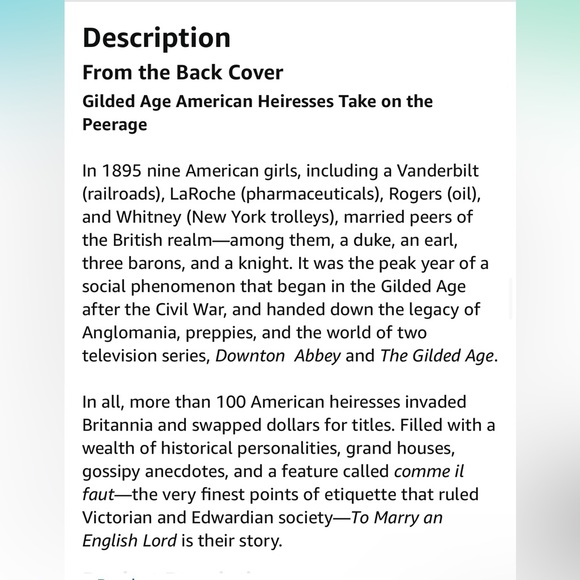 Non-fiction book from Downton Abbey / Gilded Age era, “To Marry an English Lord” - Picture 2 of 5